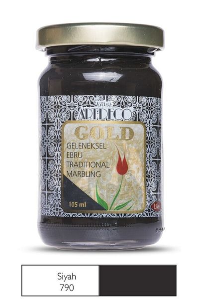 Artdeco Gold Ebru Paint - 105ml Black, 790 P.1