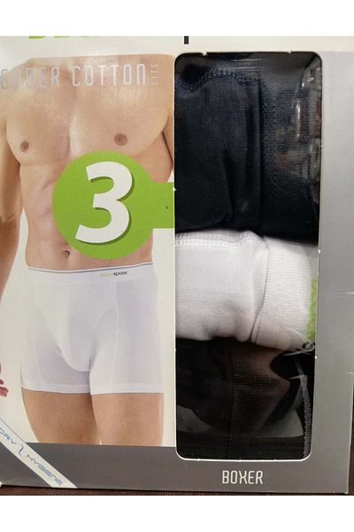 Blackspade Ανδρικό λευκό μαύρο ανθρακί Tender Cotton Boxer 3 τεμαχίων 9673