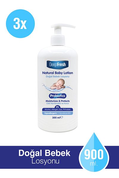 Deep Fresh Probiotic Natural Baby Lotion - 3x300 Ml