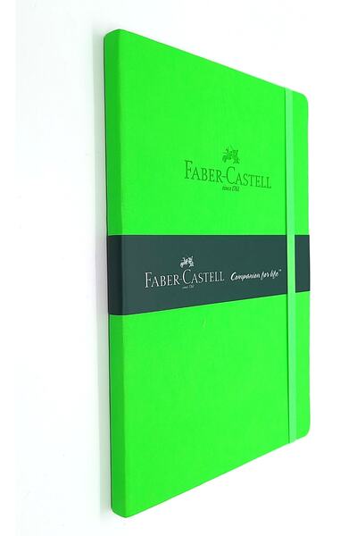 Faber Castell A5 дневник от синтетична кожа, неоново зелен, без дати
