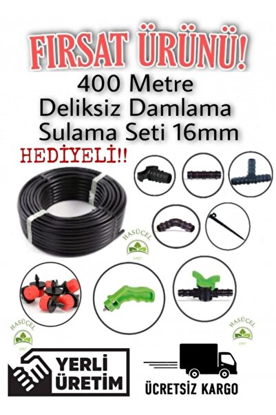 hasüçel 16mm Deliksiz Damlama Bahçe Sulama Borusu 400 Metre