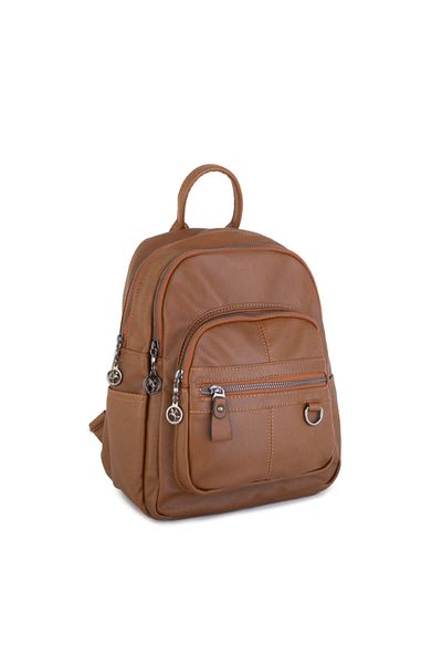 Nas Bag Дамска раница с множество отделения в кафяво