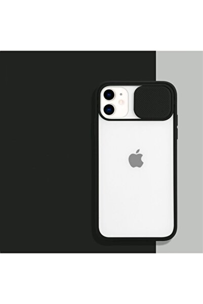 Molly Iphone 12 Mini Uyumlu Siyah Slayt Sürgülü Silikon Kılıf