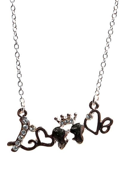 Rouge قلادة نسائية ذات لون ذهبي وحجر لامع تحمل عنوان الحب