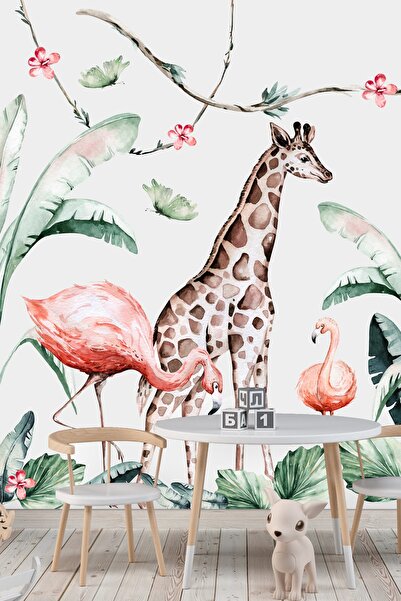 TUGİBU مجموعة ملصقات الحائط الحيوانات الاستوائية مدغشقر