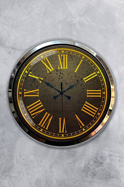 Platin Saat هدية ساعة حائط دولية من معدن الكروم مقاس 40 سم