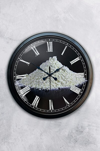 AİB STORE هدية ساعة حائط مطبخ معدنية سوداء مقاس 40 سم