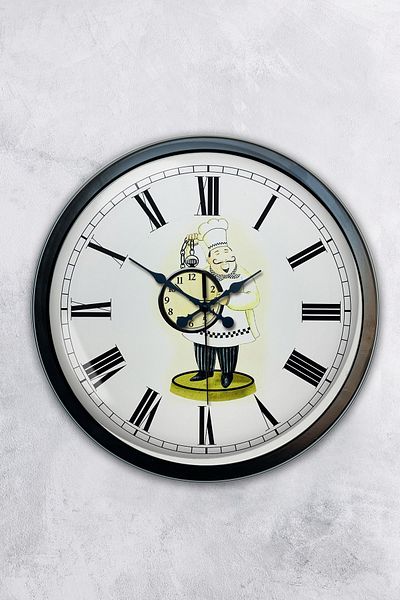 Kasva Concept Ρολόι τοίχου κουζίνας μαύρο μεταλλικό 40 εκ