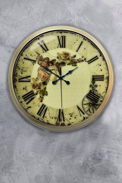Kasva Concept Gift 40 cm Antique Metal Nostalgia Wall Clock