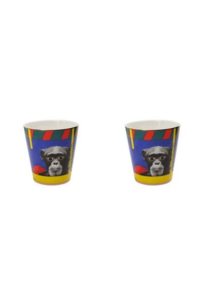 Porland 320Cc Wild Life Monkey Cup - Pack of 2