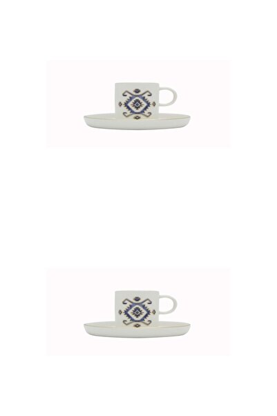 Porland فنجان قهوة بنمط أرابيسك مع صحن 80 سم مكعب، طقم من قطعتين