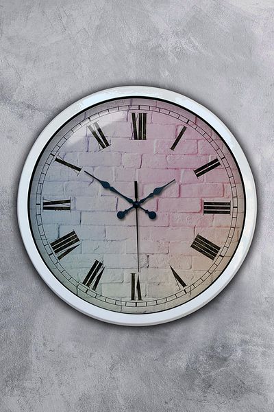 Kasva Concept Gift 40 cm White Metal Aegean Wall Clock