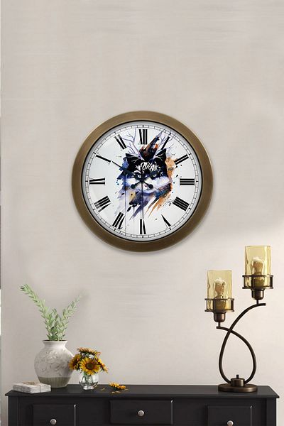 Kasva Concept Gift 36 cm Antique Metal Modern Wall Clock