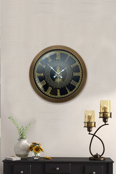 Kasva Concept Gift 36 cm Antique Metal Verse Wall Clock