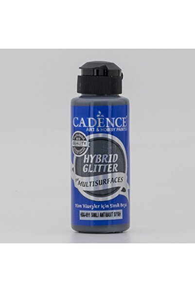 Cadence Boya Simli Gümüş Antrasit Hybrid Glitter Multisurface Akrilik Boya Hs...