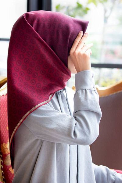 Vissona Γυναικείο Twill Μεταξωτό Κασκόλ Claret Red