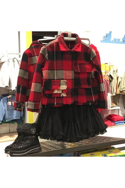 Karamela Red Plaid Girl's Jacket