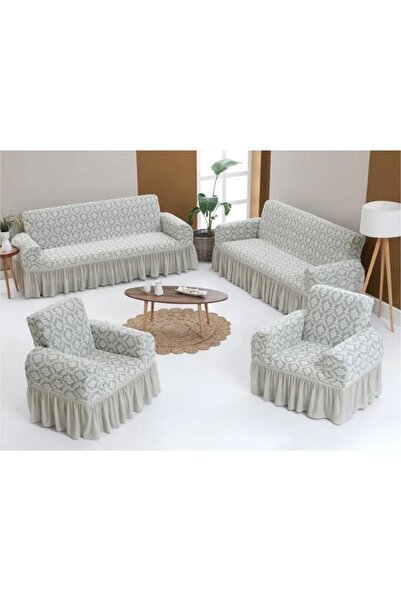 uygarhome غطاء مقعد ماكسي فاخر من الجاكار / غطاء سرير أريكة فاخر - 3+3+1+1