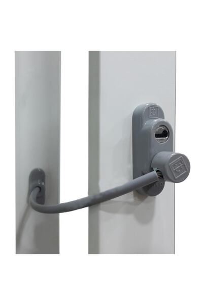 EYM Penkid Çelik Halatlı Kablolu Pvc Pencere Çocuk Emniyet Kilidi Gri 20 li P...