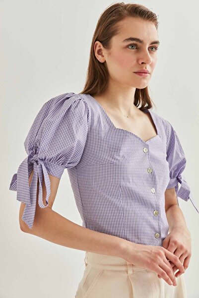 Vitrin Blouse - Purple - Fitted