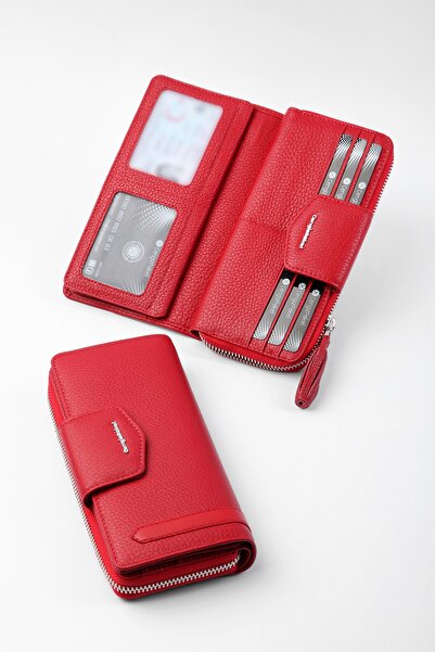 CENGİZ PAKEL Hakiki Deri Kırmızı Cüzdan