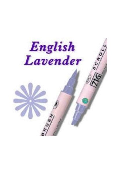 Zig Scroll & Brush Double Line and Brush Tip Calligraphy and Shading Pen 803 English Lavender