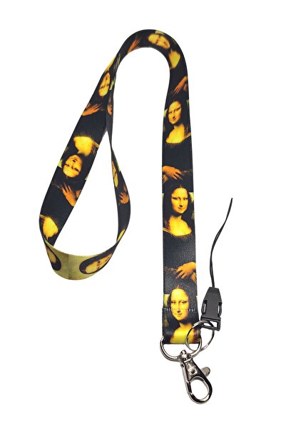 StormiStoretr حبل رقبة منقوش على شكل الموناليزا وحزام هاتف