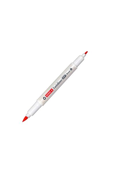 Dong-A Twinliner Soft Brush - Brush Tip Marking Pen Orange No:10