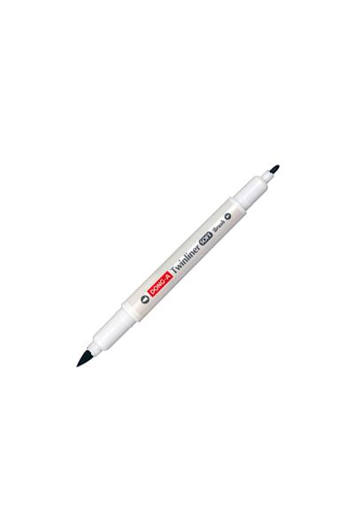Dong-A Twinliner Soft Brush Fırça Uçlu Işaretleme Kalemi Light Grey No:65
