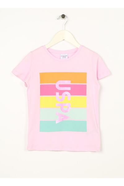 U.S. Polo Assn. Tricou Roz Fata Imprimat Paser