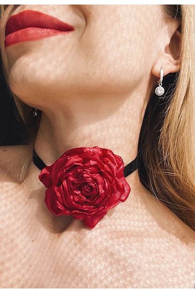 WAHSHE Roses Choker Flower Necklace Chocker Rose Necklace