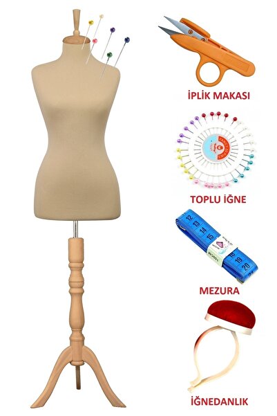 Manken İstanbul Dikiş Setli Sünger Iğne Batabilen 36 Beden Terzi Mankeni Prov...