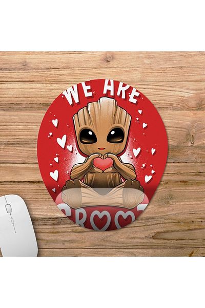 Pixxa موديل لوحة الماوس We Are Groot Guardians Of The Galaxy - موديل لوحة الماوس بمساعدة المعصم - بيضاوي واحد