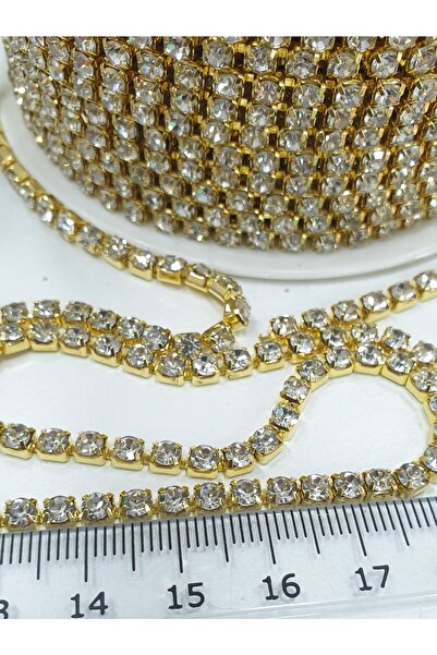 CRYSTALSHOP شريط حجري - Ss16 (3 مم) حالة صفراء - (4 أمتار)