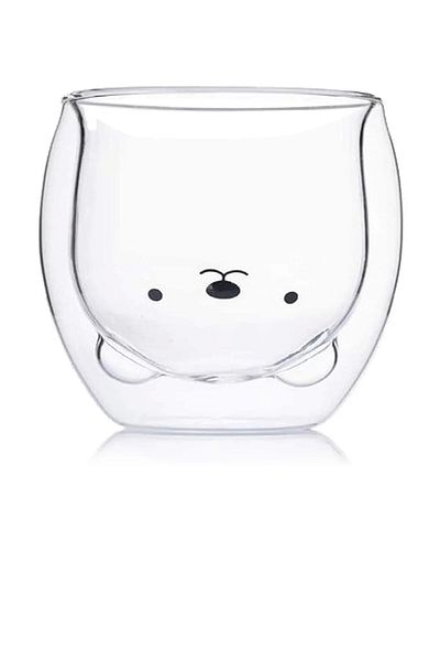 Tilbe Home 250 مل كوب ماء لطيف على شكل دمية دب وشاي حليب وقهوة - كوب عازل للحرارة