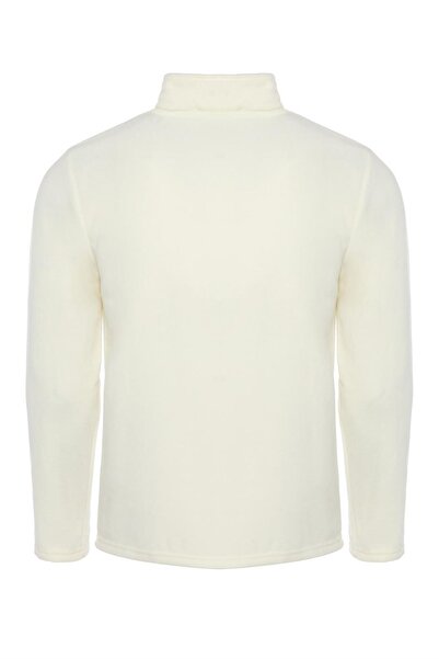 MAXIMILLIAN Чоловічий фліс кольору екрю на пів-блискавці комір бато на відкритому повітрі фліс