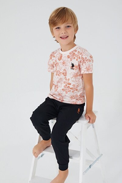 U.S. Polo Assn. Set pentru băieți Licențiat US Polo Assn, 4-15 ani - portocaliu