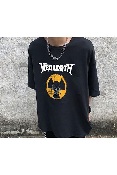 Touz Rock Series Megadeth Danger Skull Μαύρο μπλουζάκι Unisex Oversize