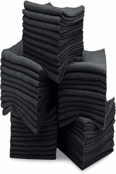 Fine Clean (3 Pieces) Black Microfiber Kitchen Sink Dust General Cleaning Cloth 40x40cm