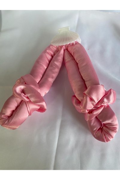 sema aksesuar Pembe Isısız Saç Şekillendirme Seti Saten Saç Sosisi Saç Bigudisi