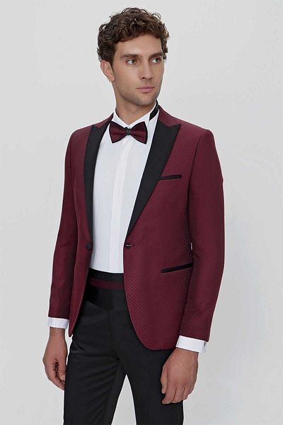 Melantis Men's Dark Burgundy Bologne Ceremonia Groom Tuxedo