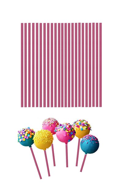 Yusuf Dirik YD Party Supplies Şekerleme , Lolipop Ve Cakepops Çubuğu Pembe Re...