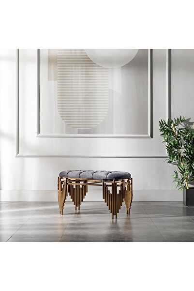 VOVOKO Metal Puf Ultra Lak Kaplama Puf Baby Face Kumaş