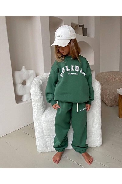 Keywest طقم بدلة رياضية سميكة من الأسفل للأولاد مطبوعة من Kids Soliday - مجموعة من 3 شرائط خيط