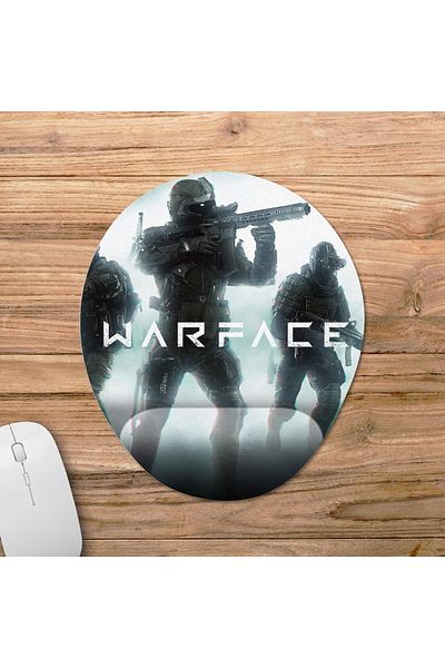 Pixxa موديل لوحة ماوس مع مسند للمعصم من Warface - 2 بيضاوي