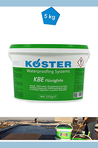 Köster Kbe Flüssigfolie / 5 Kg - %1000 Elastik Kauçuk - Bitüm Esaslı, Uv Daya...