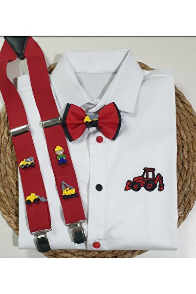 cool partyshop Construction Concept Suspender Bow Tie Shirt