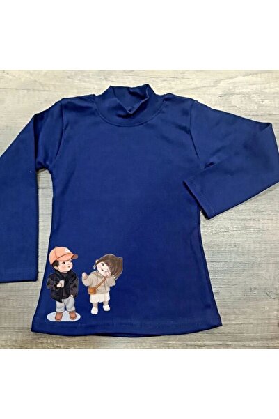 LADİJİTAL BASKI ÇÖZÜMLERİ Mornarsko plava dječja majica preko Štampano