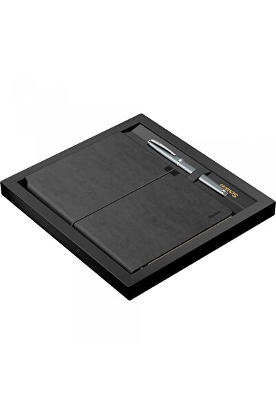 Scrikss Sd600-1 Verona Defter Siyah Ve Metropolis 800 Gri Tükenmez Kalem