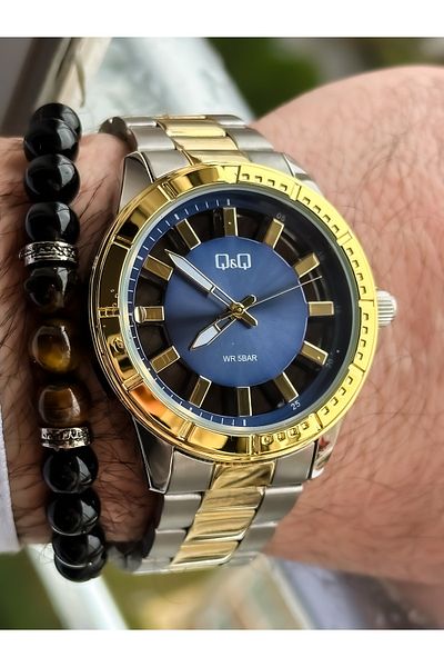Q&Q Steel Strap, Waterproof, Silver Color Men's Wristwatch + bracelet